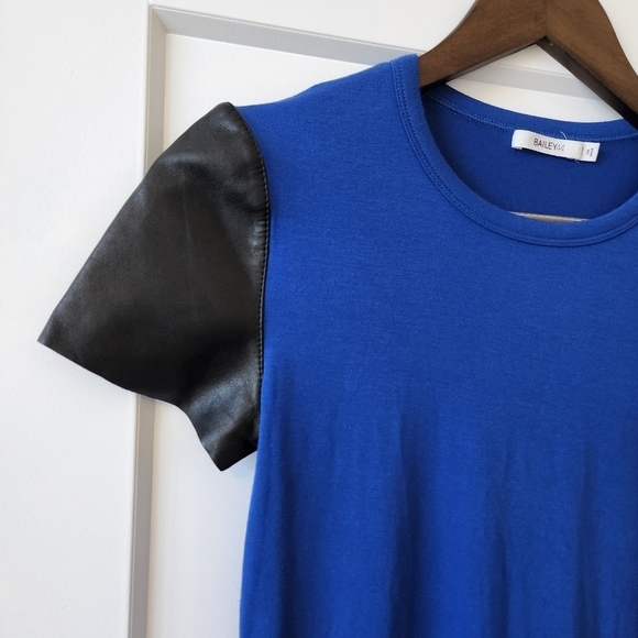 Bailey 44 faux leather sleeves stretchy shirt - Picture 4 of 9